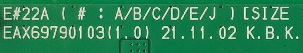 MAIN PARA SMART TV LG 4K / NUMERO DE PARTE EBT66918402 / EAX69790103 / 2CEBT000-01DF / RU23P3A05R / MODELO OLED55A2PUA.DUSQLJR - Imagen 3